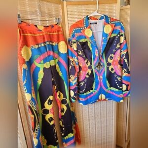 RU PAUL suit by Banjul costume fully rhinestoned colorful blazer and pants